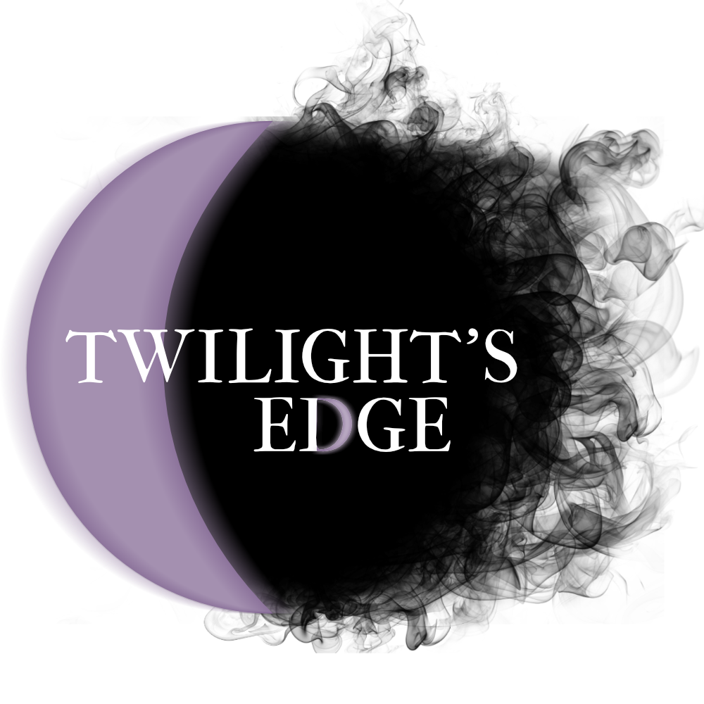 Twilight's Edge logo A waning crescent moon, with shadows emanating from its dark side.
